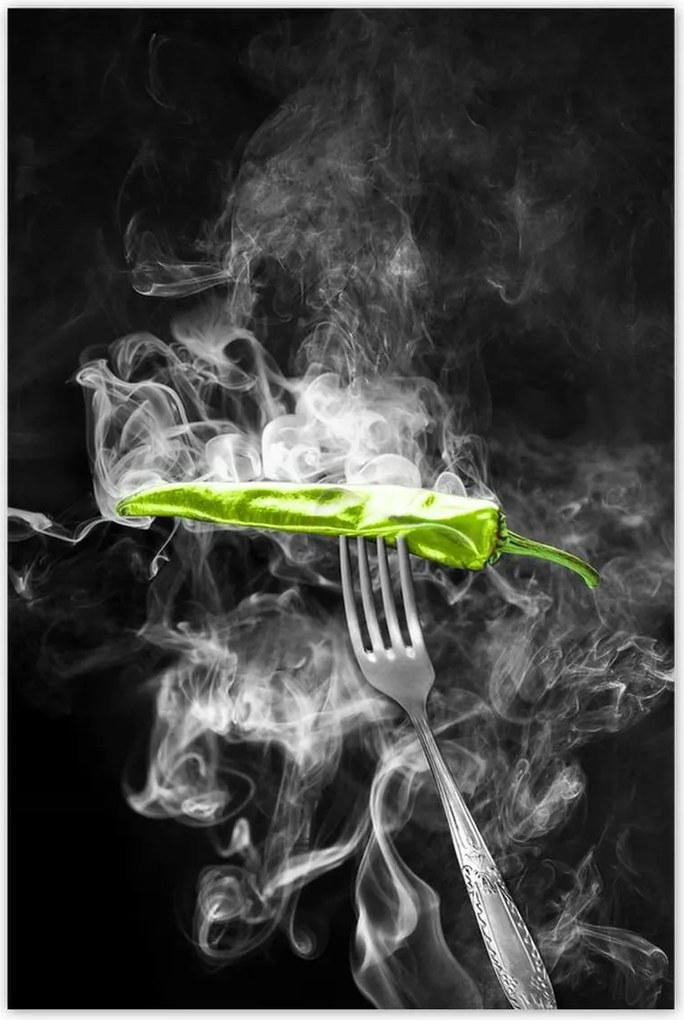 Poszterek 80x120 Zöld paprika a füstben