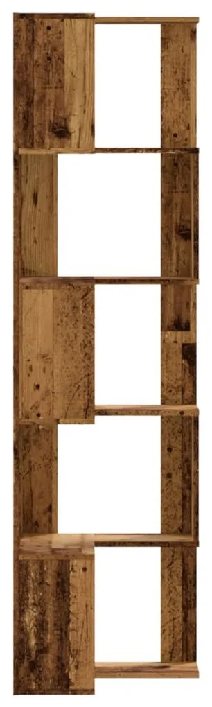 5 szintes antik fa szerelt fa sarok könyvespolc 50 x 50 x 179cm