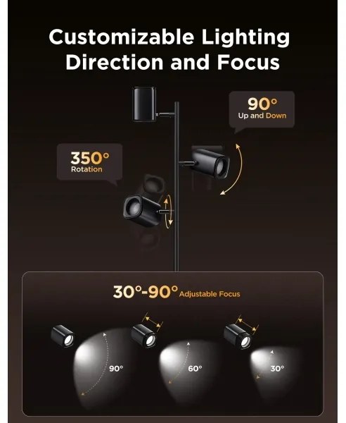 Govee - LED RGBICWW Fényerőszabályozható állólámpa TREE MATTER LED/48W/230V Wi-Fi