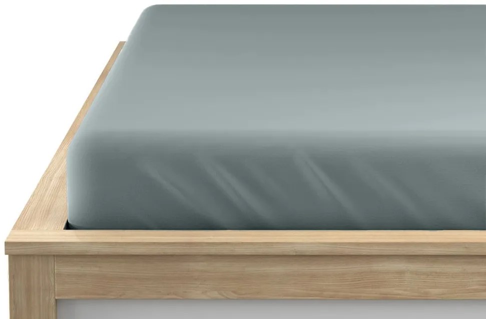 Jersey zöldeskék lepedő 90x200 cm