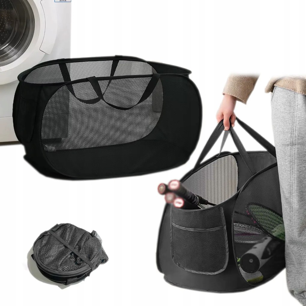 Összecsukható Szennyestartó Kosár Játéktároló Strand Sporttáska Nagy