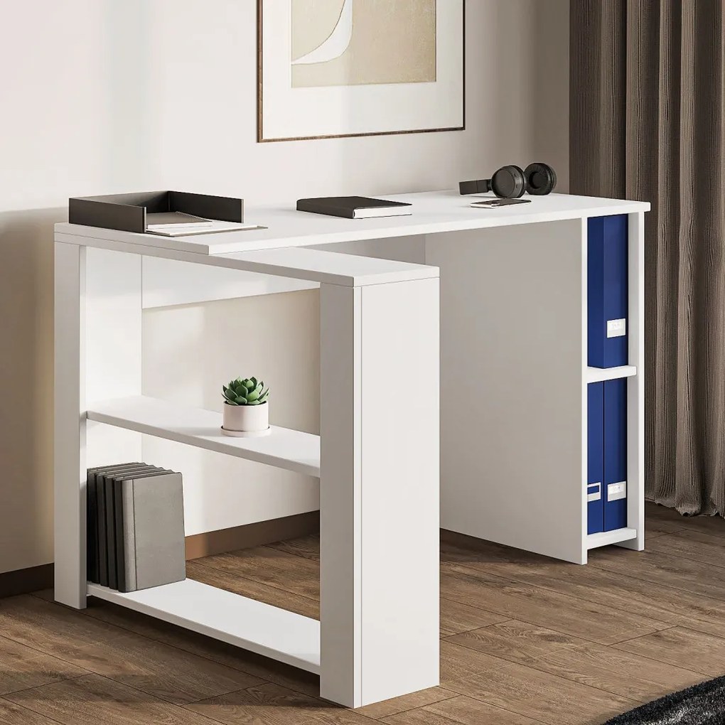 Razy íróasztal, fehér, 120 cm