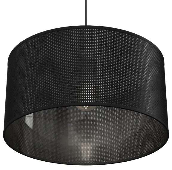 Csillár zsinóron LOFT SHADE 1xE27/60W/230V á. 40 cm fekete