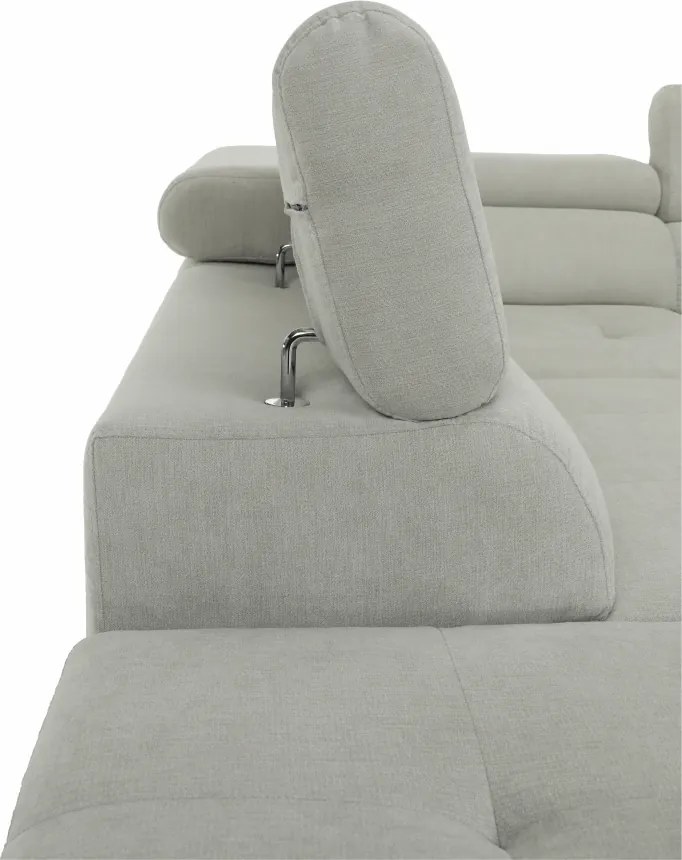 Ülőgarnitúra, világos szürke, szövet, balos, BUTON P