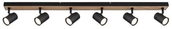 Globo 57911-6DBW - spotlámpa ROBBY 6xGU10/35W/230V fekete/barna