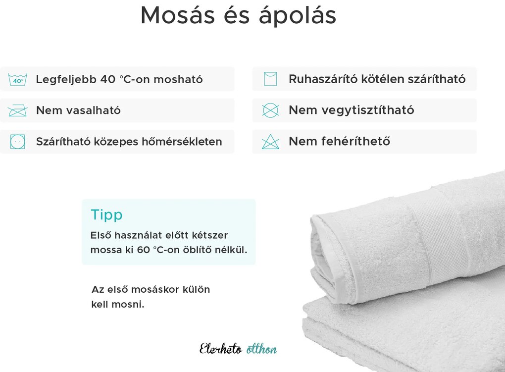 POPCORN MAXI 90x150 cm fehér szállodai fürdőlepedő, 100% pamut