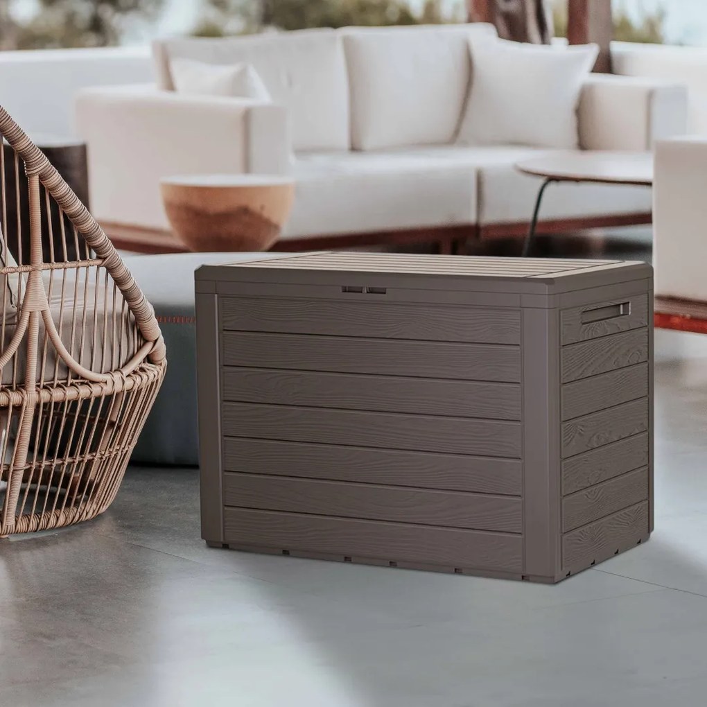 WOODEBOX tárolódoboz, 190L, 78x44x55cm, sötétbarna Prosperplast