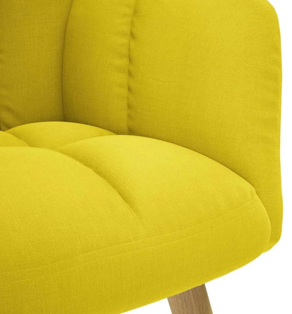 vidaXL Relaxáló szék zsámollyal világossárga szövetből