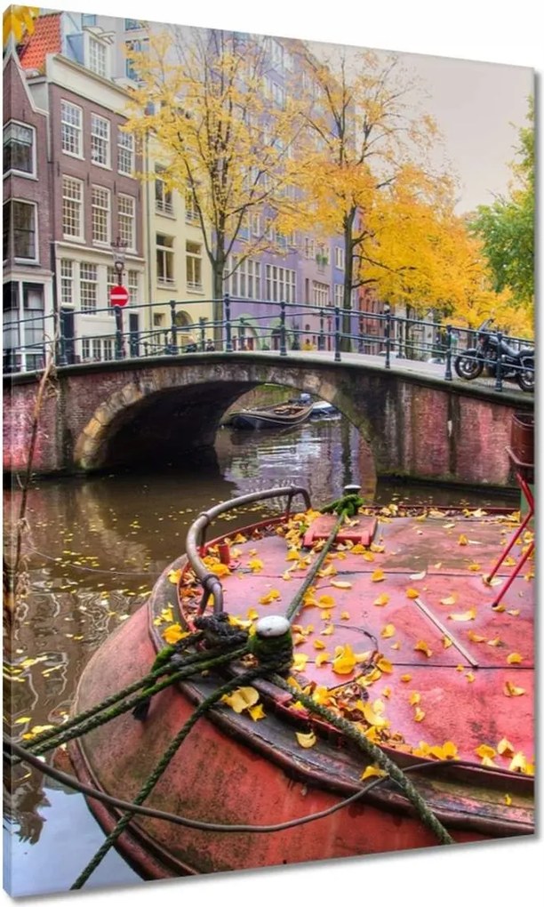 Vászonkép 70x100 Rózsaszín híd Amszterdam