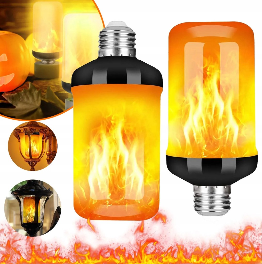 2 Db Led Lámpa Láng Effekt Láng Lámpa Kültéri Lámpa