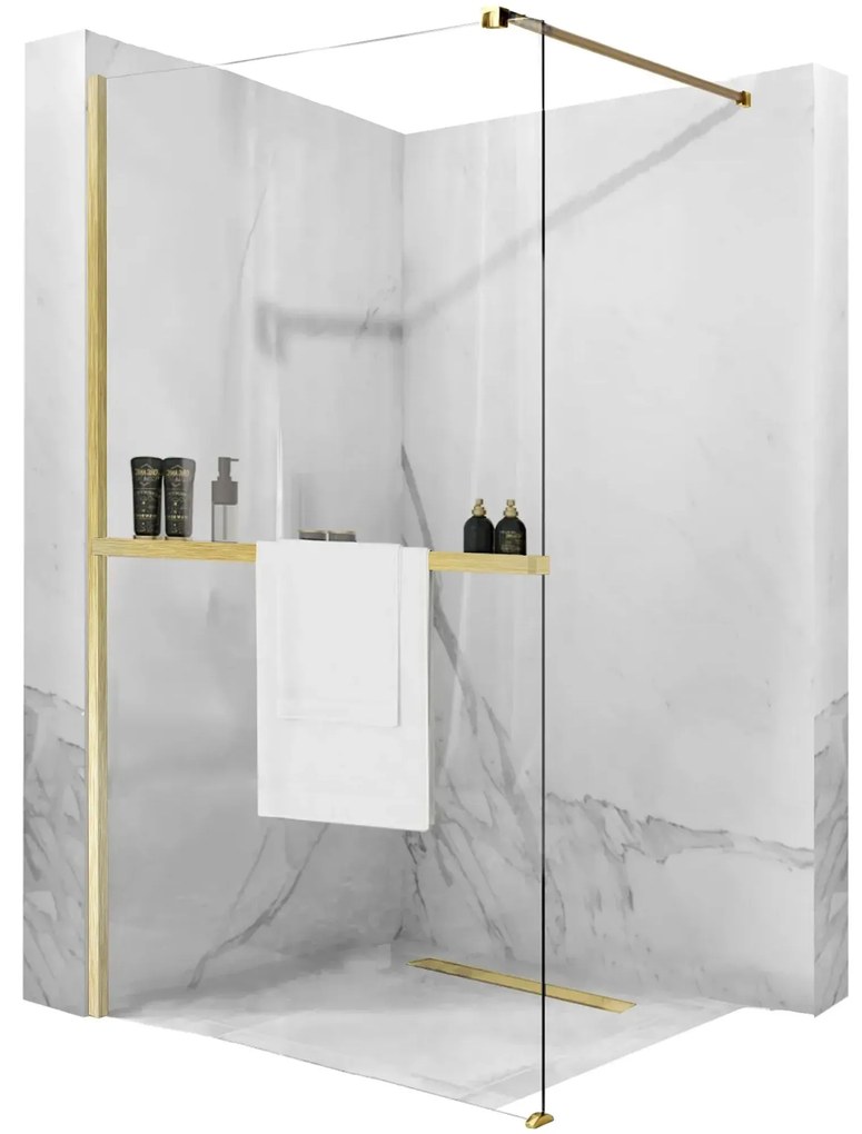 Zuhanyfal Rea Aero Gold Brush N 120 Walk In + EVO