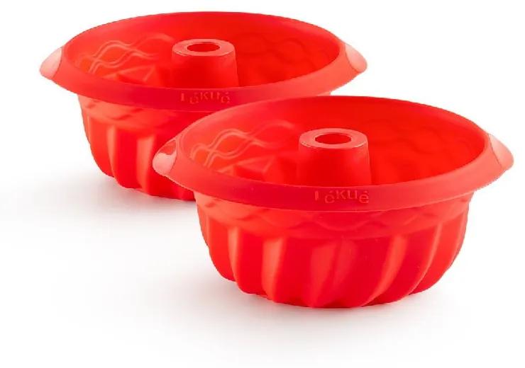 Piros szilikon kuglóf sütőforma, 2 db - Lékué