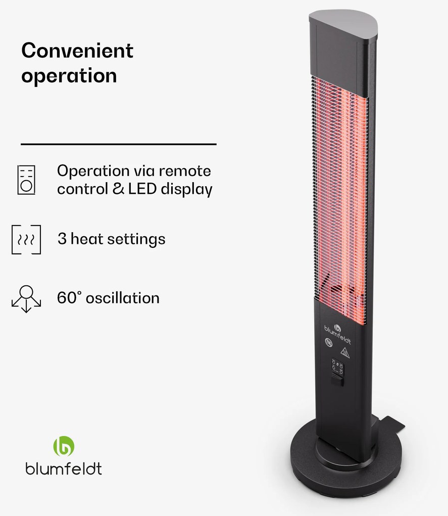 Heat Guru Plus 3000, kültéri és beltéri hősugárzó, 3000W, 3 fűtési szint, távirányítóval