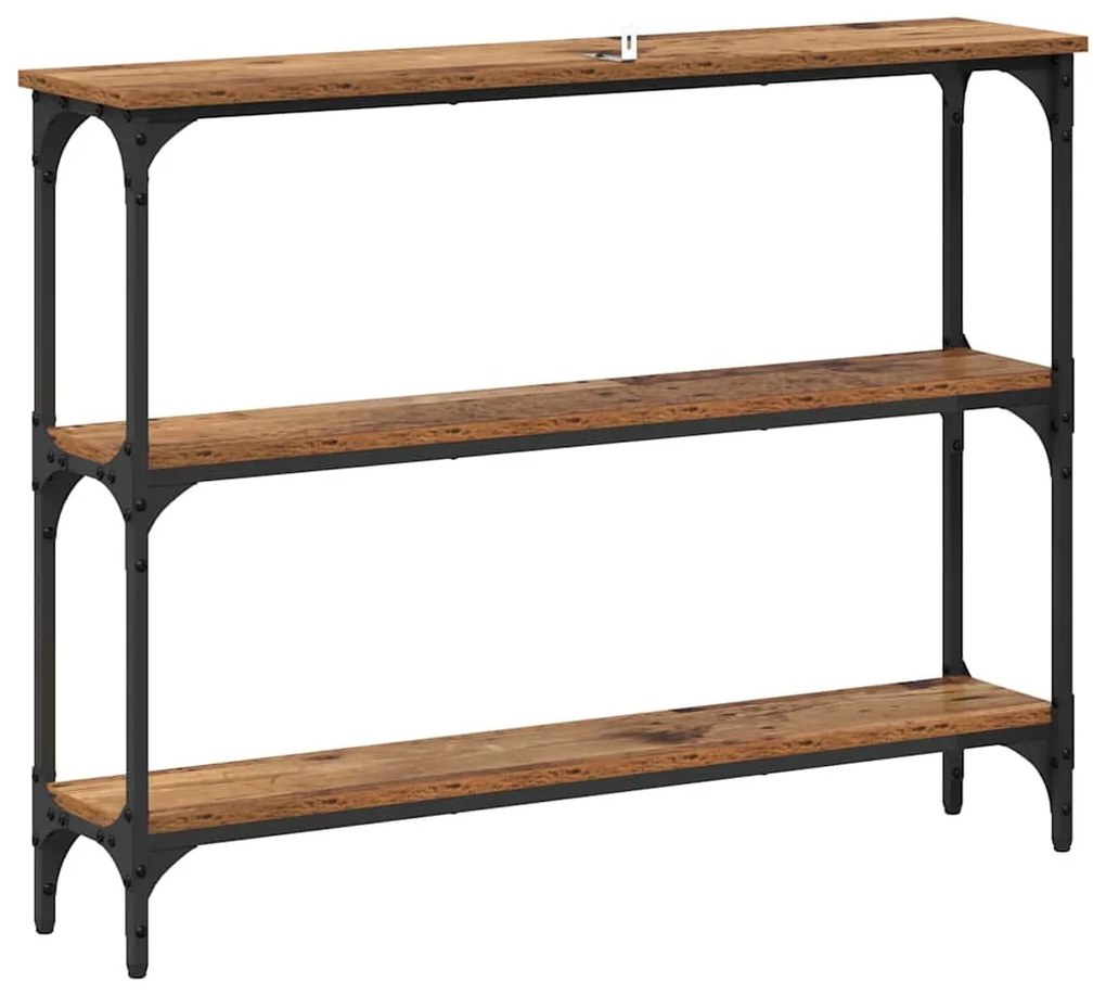 Konzolasztal Régi fa 100 x 22.5 x 75 cm Műgyanta fa és Fém