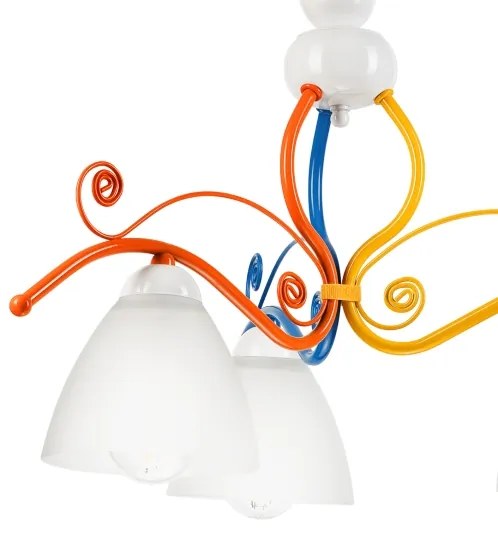 Csillár láncon RETRO 3xE27/60W/230V fehér/színes