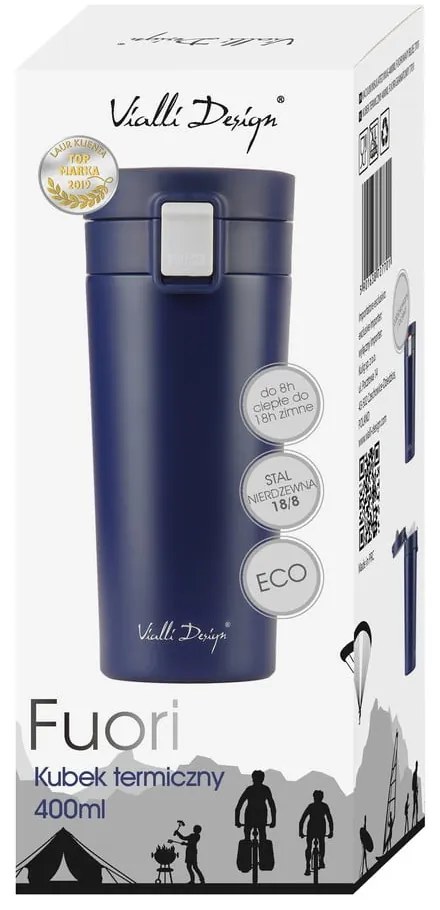 Fuori sötétkék thermo utazóbögre, 400 ml - Vialli Design
