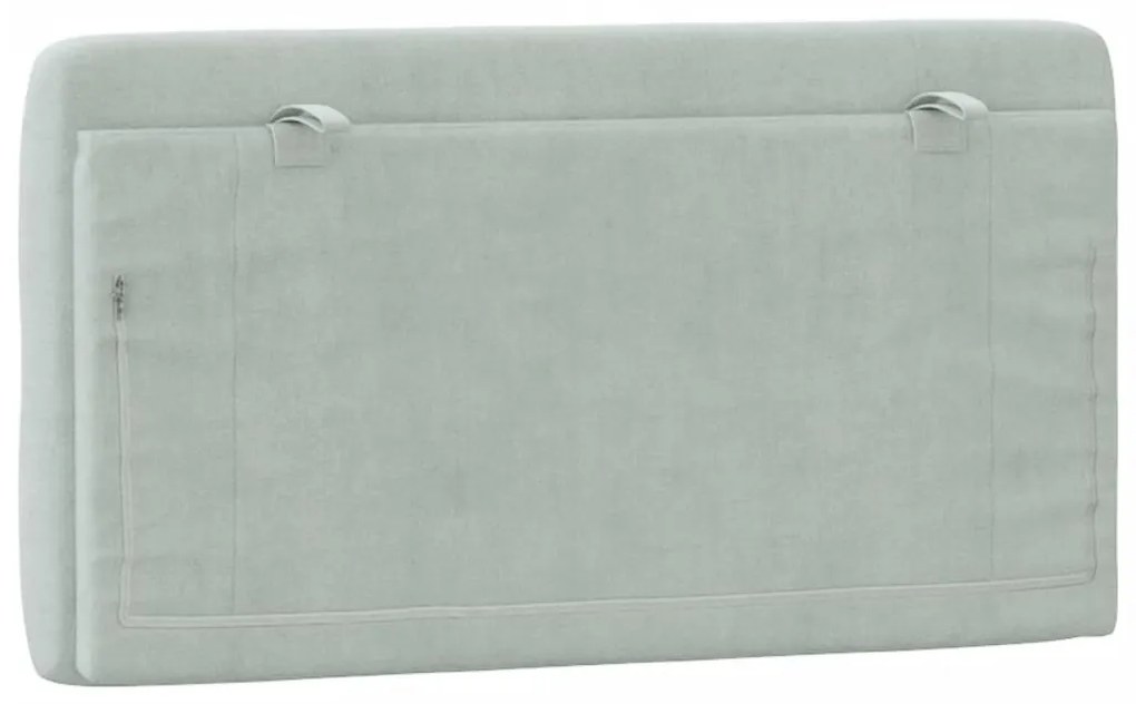 világosszürke bársony fejtámla párna 100 cm