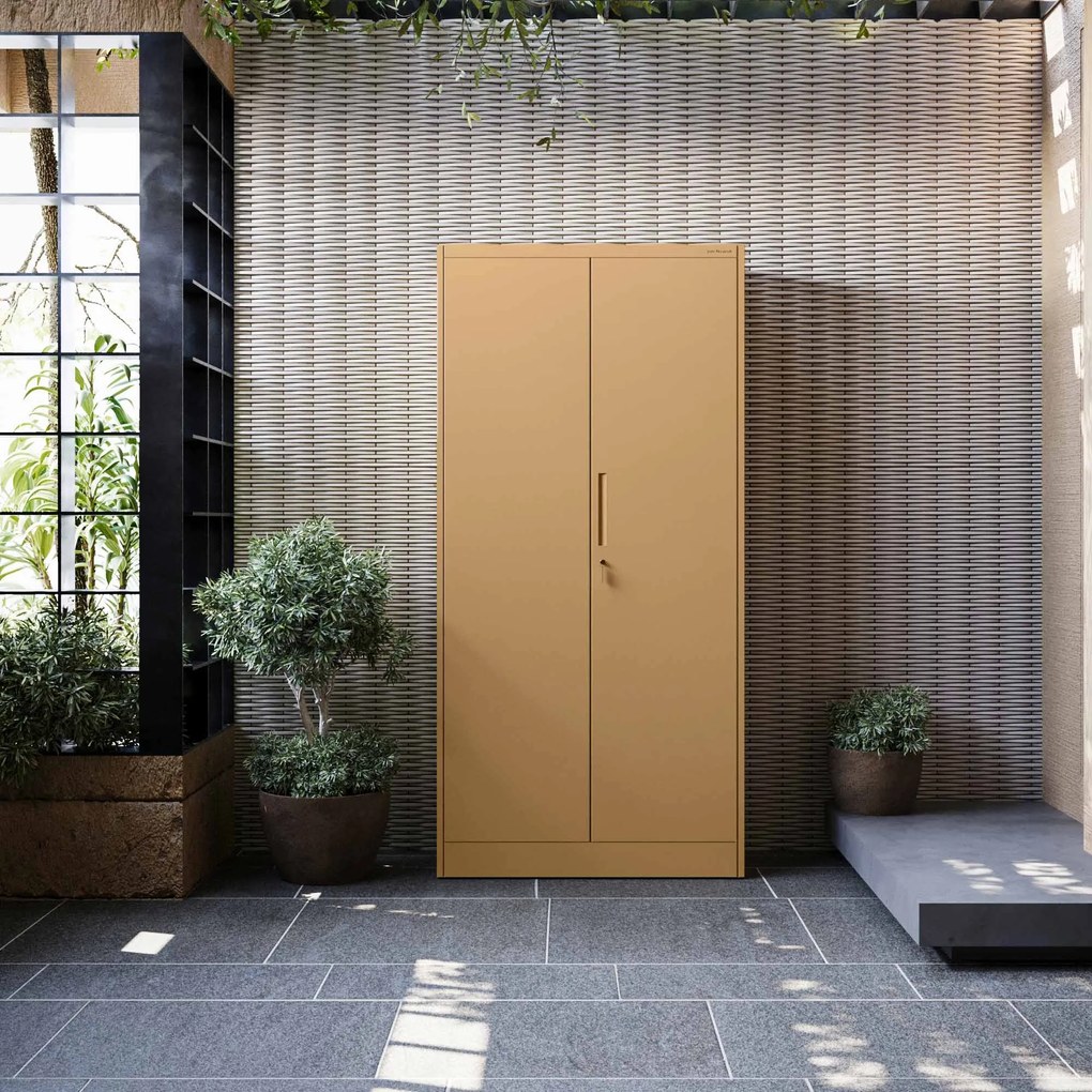 Zárható tárolószekrény DAWID, 900 x 1850 x 450 mm, Fresh Style: bézs