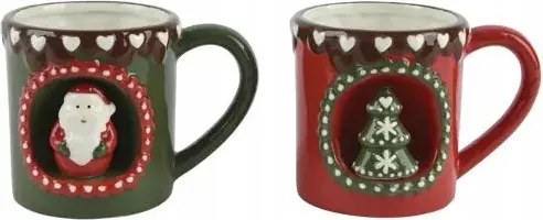 Kerámia bögre mikulás/karácsonyfa mix