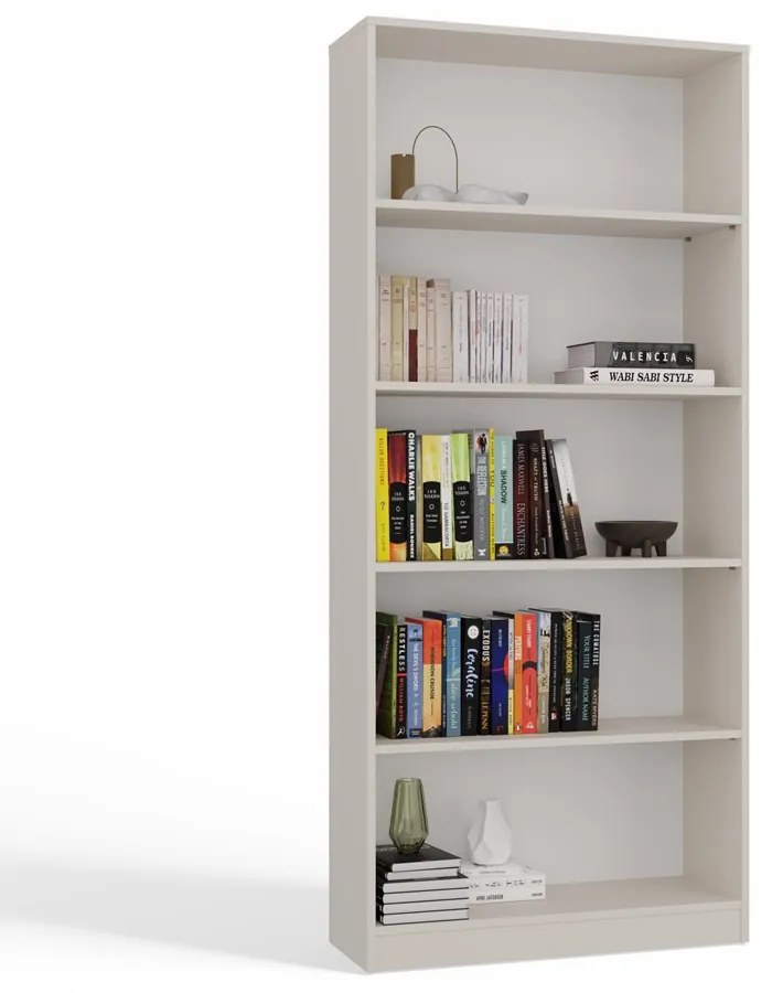 Kashar R80 polcos szekrény, könyvtartó, 80x182x30 cm, kasmír