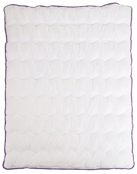 Egész éves steppelt takaró 140x200 cm párnával STELLA LAVENDER 70x90 cm, fehér