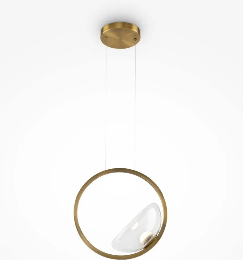 MAYTONI MOD327PL-L5BS3K MOON Modern Led Függesztett Lámpa Sárgaréz, Átlátszó LED IP20