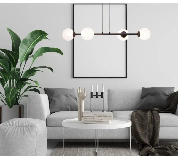 Csillár zsinóron FIRA 4xE27/60W/230V fekete