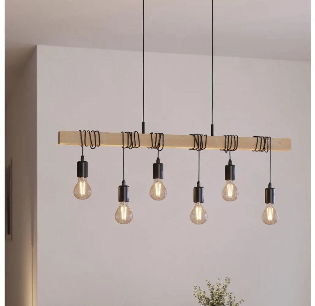 Eglo 95499 - Függesztékes lámpa TOWNSHEND 6xE27/60W/230V