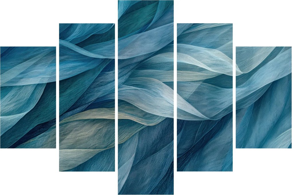 Kép - Kék és fehér fodrok (150x105 cm)