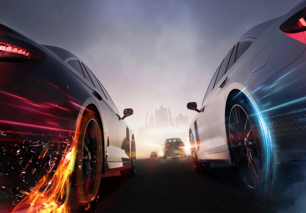 Versenyző autok poszter, fotótapéta, Vlies (350 x 250 cm)