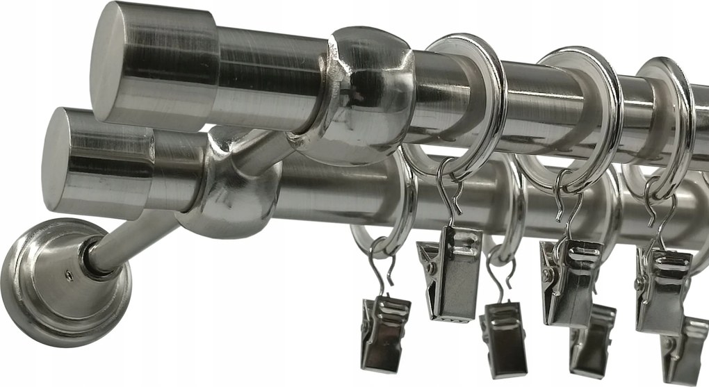 Dupla Függönykarnis Luna Nikkel Ø19+19mm 200cm