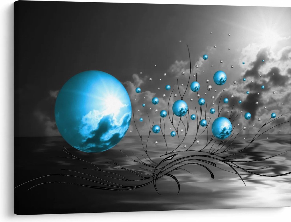 Sötétkék gömbök képe (70x50 cm)