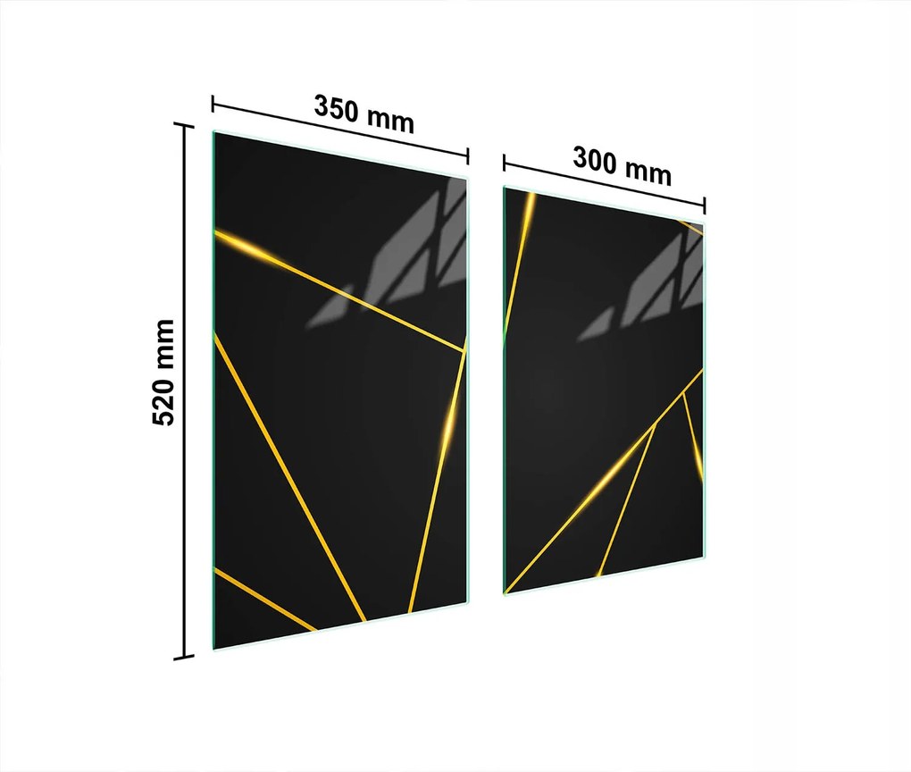 Üveg Konyhai Védőlap 65x52 Fekete