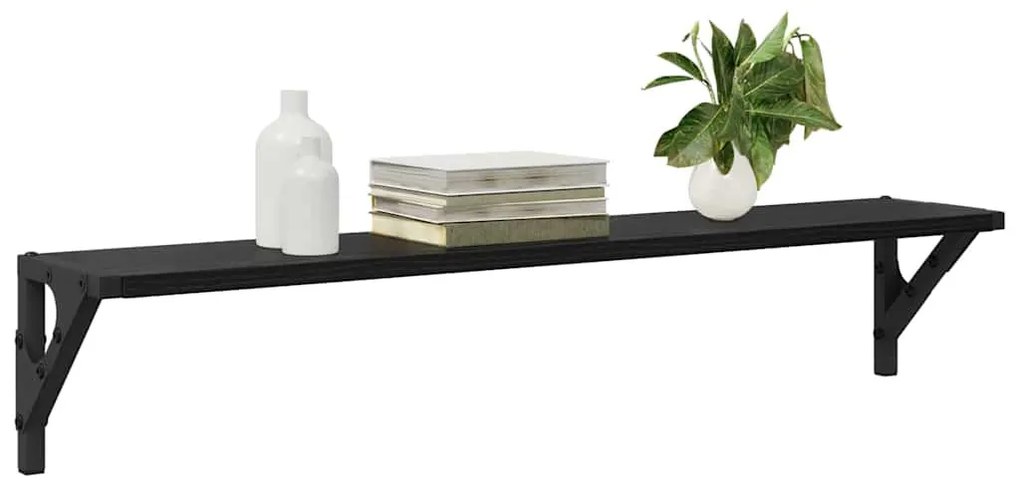 vidaXL Falpolcok 2 pcs Fekete tölgy 80 x 15 x 15,5 cm Faanyag