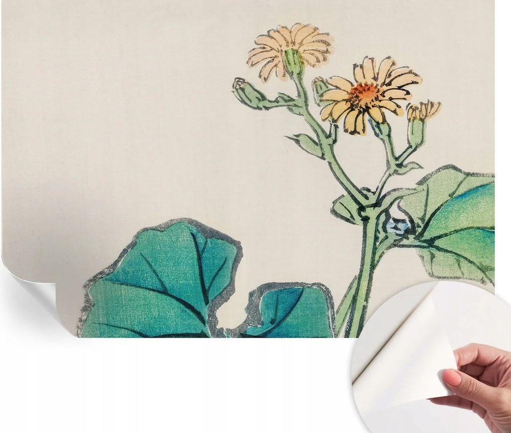 Modern öntapadós fotótapéta Falra Virág és levelek 152x104 cm