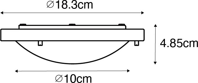 Modern mennyezeti lámpa fehér 18 cm IP44 - Yuma
