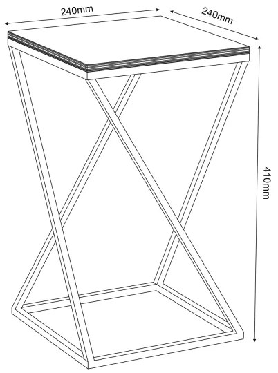 Virágállvány 40x24 cm fekete