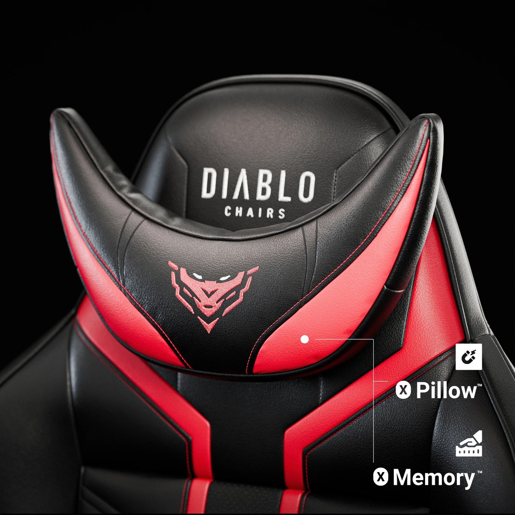 Gamer szék műbőr King Size, fekete-piros: Diablo X-Ray 2.0