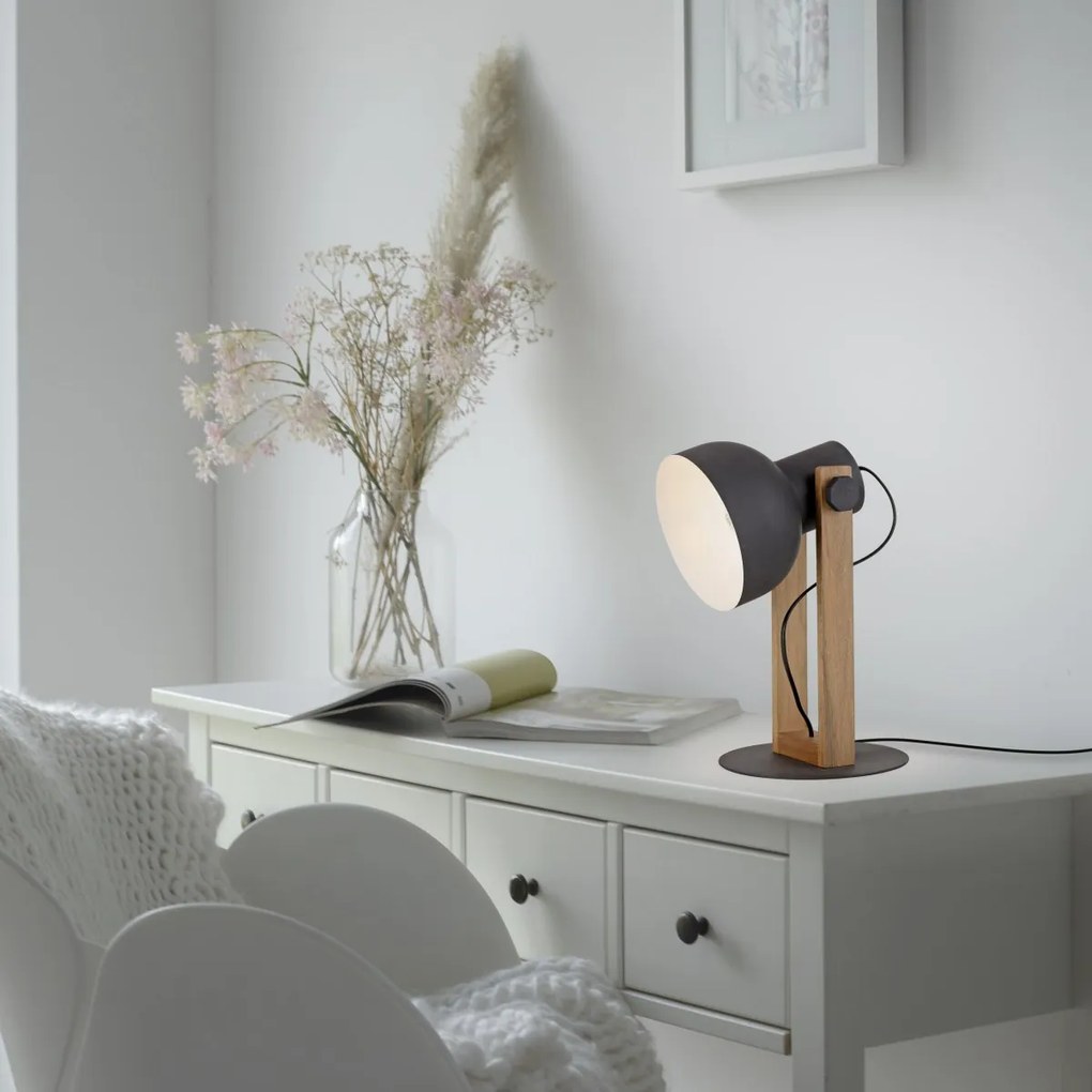 Paul Neuhaus loft asztali lámpa cup 2.0 fekete fa pln15746-18