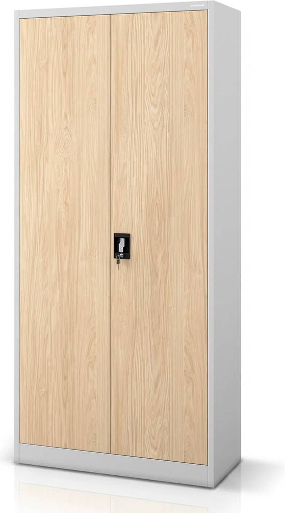 Fém irodai dokumentumszekrény, szürke / sonoma tölgy, 900x1950x400 mm: JAN H Eco Design