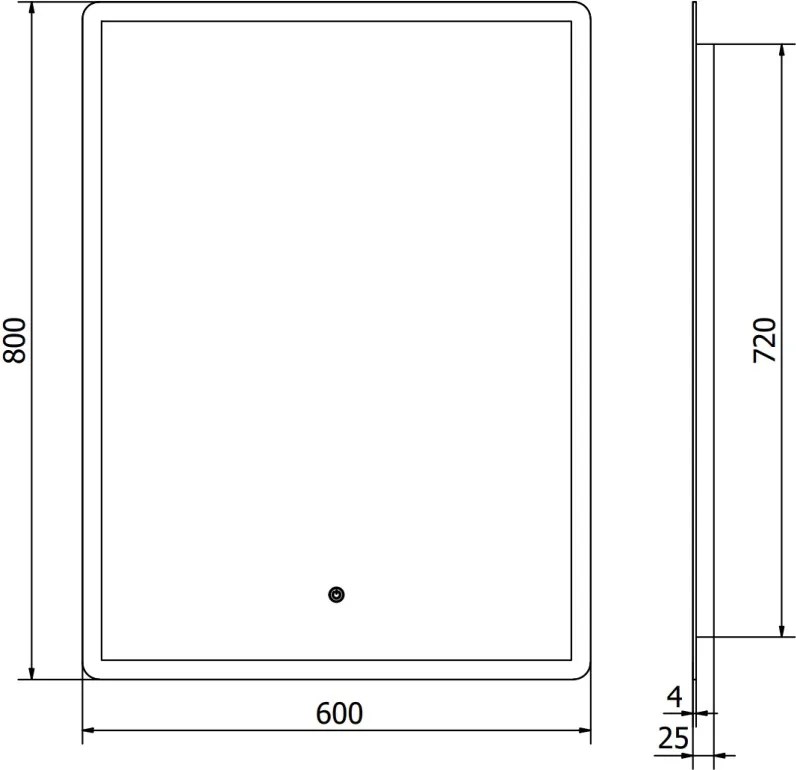 Mexen Navia 60 x 80 cm-es, LED 6000K, páramentes fürdőszobai tükör - 9803-060-080-611-00