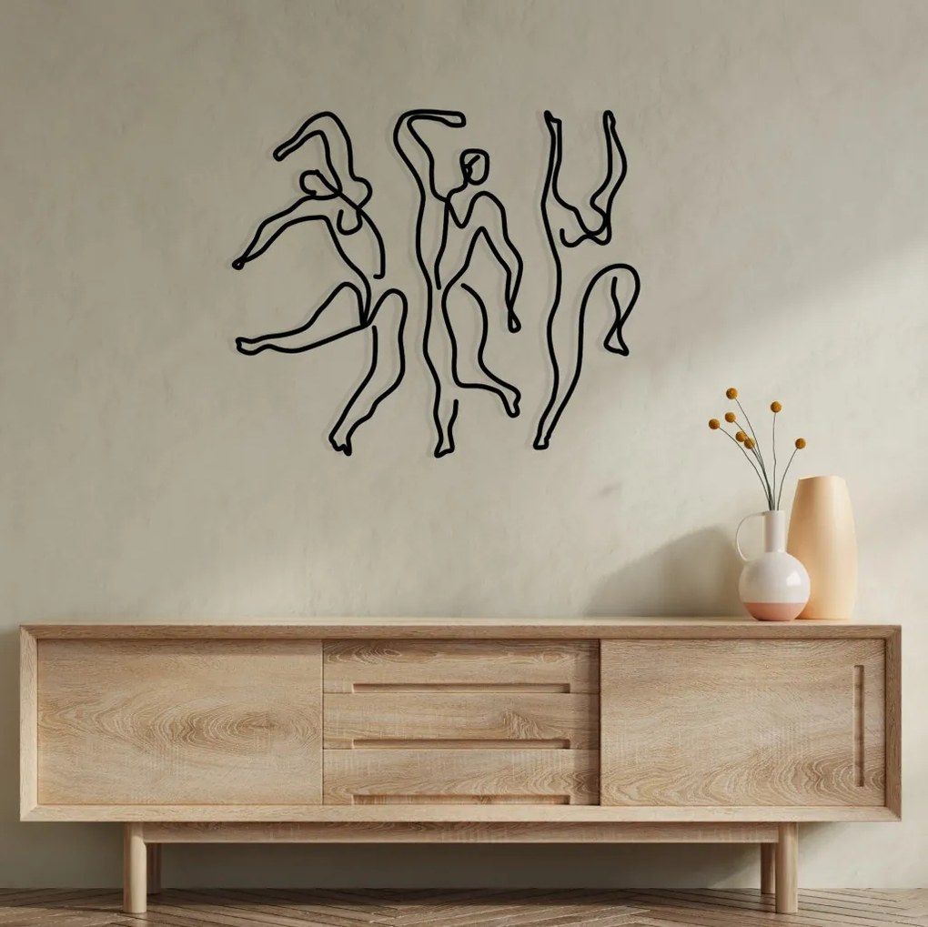 Famiglia fém fali dekoráció, 90×54 cm