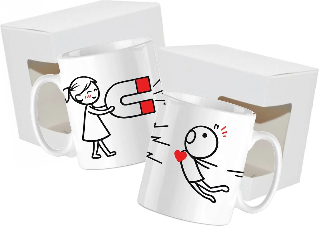 Bögrék 2 db-os Bögre Szett Valentin nap Lány Fiú Férj Feleség Ajándék