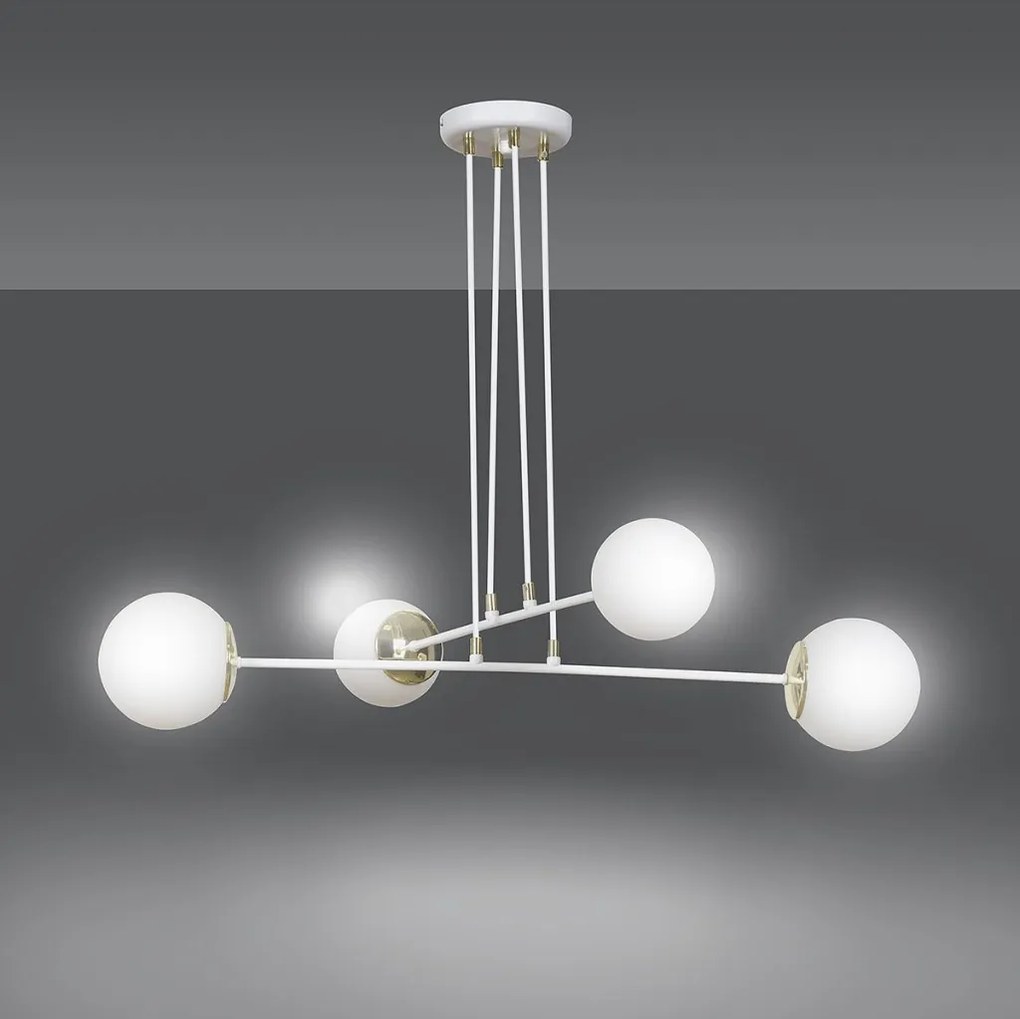 EMIBIG 967-4 OGNIS Glamour Csillár Fehér, Arany E27 IP20
