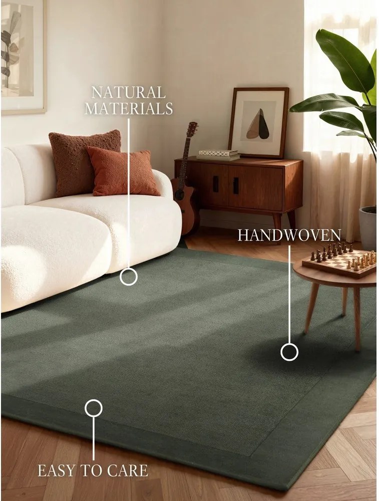 Sötétzöld kézi szövésű gyapjúkeverék szőnyeg 200x300 cm Kari – Villeroy&amp;Boch