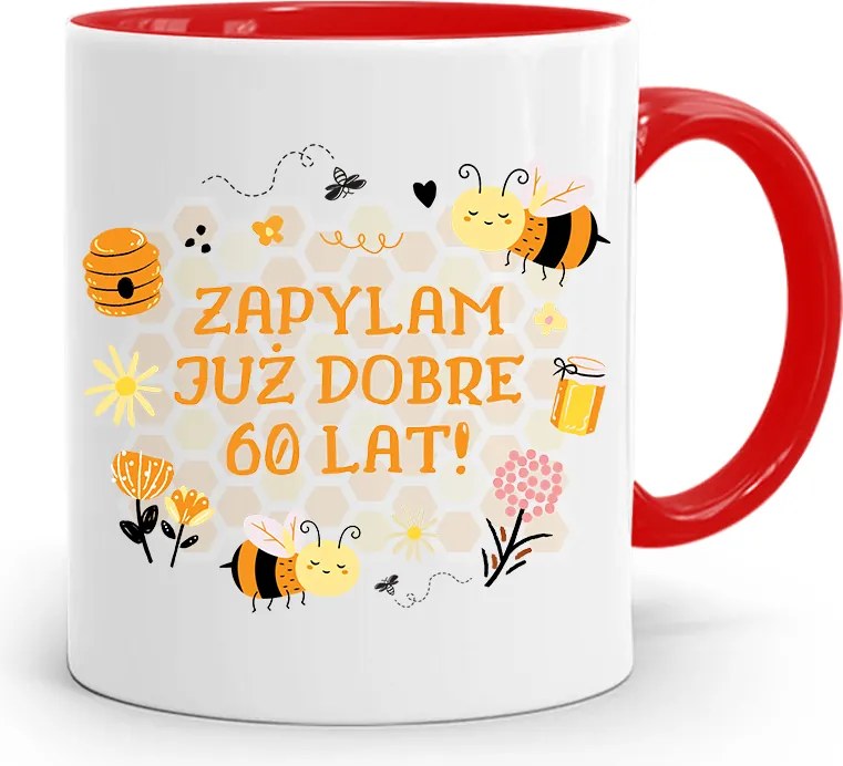 Születésnapra 60 60-es 60-as Bögre Piros Ajándék nyomott mintával