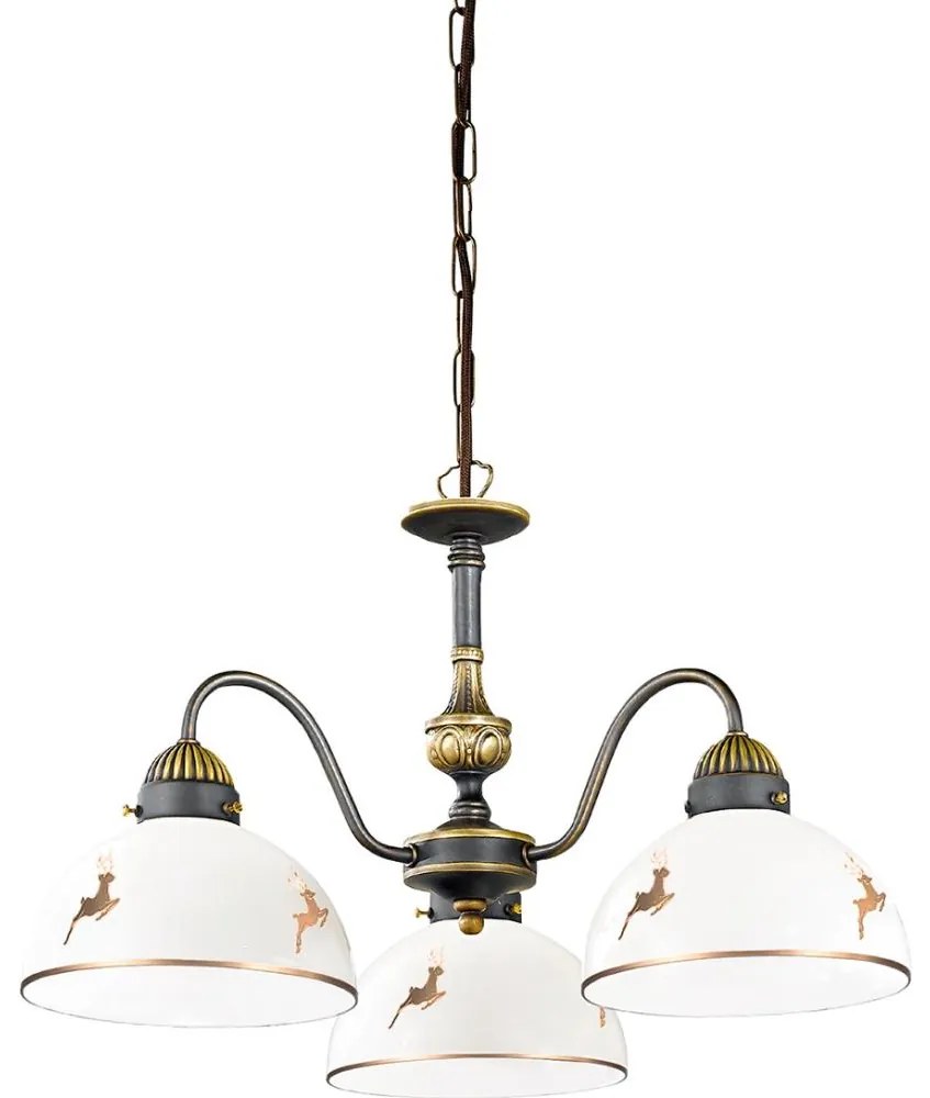 Kolarz 731.83.150 - Láncra függesztett NONNA csillár 3xE27/75W/230V szarvasagancs rózsaarany