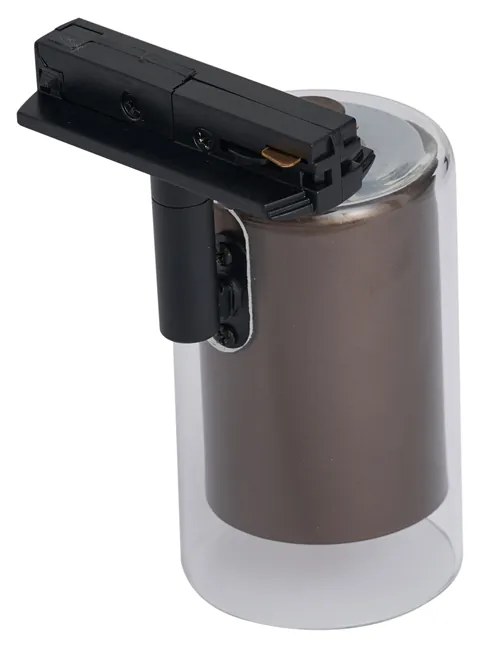 Modern spotlámpa sötét bronz színben, átlátszó üveggel, 1 fázisú sínrendszerhez - Iconic Lloyd