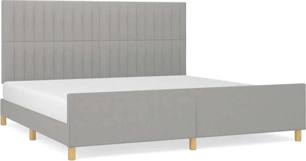 vidaXL világosszürke szövet ágykeret matrac nélkül 200 x 200 cm