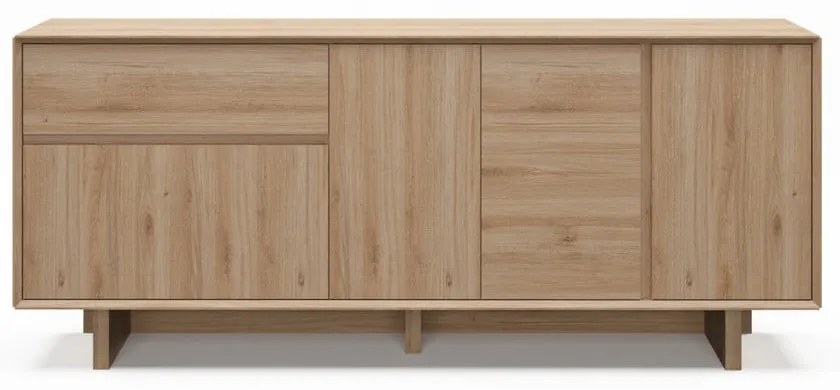 Natúr színű komód tölgyfa dekorral 180x76x45 cm Carpi – Marckeric